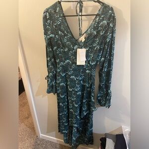 Band of the free foe jade wrap dress high low in length. New with tags